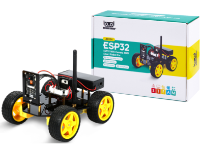 Kit Carro Rob&ocirc; ESP32-CAM 4WD com Controle por App WiFi - Imagem 1
