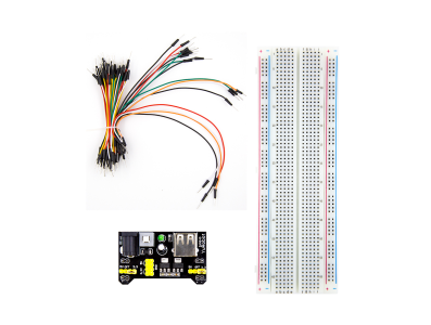 Breadboard 830 pontos com m&oacute;dulo de alimenta&ccedil;&atilde;o e 65 cabos jumper - Imagem 5