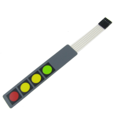 Teclado de membrana matricial 1x4 4 teclas, 12V, 107x20x0,8 mm para Arduino