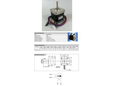 Motor de passo NEMA17 42BYGHW811 48 mm, 2,5 A, cabo 720 mm - Imagem 4