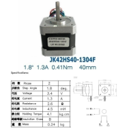 Motor de passo NEMA17 42BYG JK42HS40-1304F 40 mm 1,3 A eixo D 2 fases 4 fios