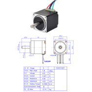 Motor de passo JK28HS32-0674 NEMA11 com cabo 300 mm e eixo redondo 1.8