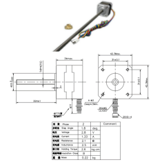 Motor de passo NEMA17 JK42HS34-1334-04LA com fuso trapezoidal para eixo Z