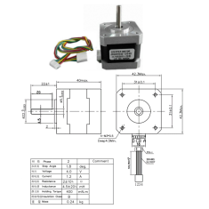 Motor de passo NEMA17 JK42HS40-1204D (17HS3001-20B)