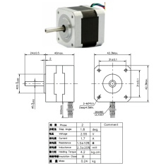 Motor de Passo NEMA17 JK42HS40-1704 (17HS4401)