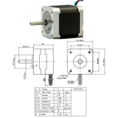 Motor de passo NEMA17 JK42HS48-1684-01