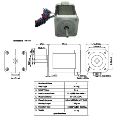 Motor de passo NEMA17 JK42HS60-1704A