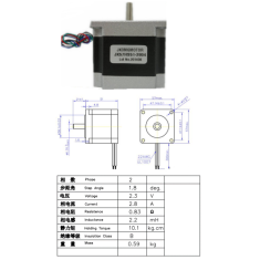 Motor de passo NEMA23 JK57HS51-2804
