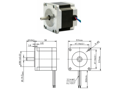 Motor de passo NEMA23 bif&aacute;sico h&iacute;brido JK57HS56-2804 - Imagem 1