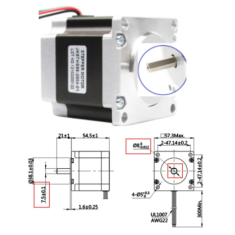 Motor de Passo H&iacute;brido 2 Fases NEMA23 JK57HS56-2804-13