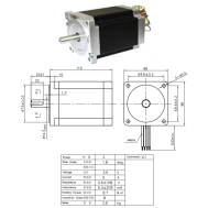 Motor de passo h&iacute;brido 2 fases JK86HS115-6004-05, 86 (NEMA34)