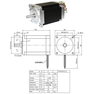 Motor de passo h&iacute;brido 2 fases JK86HS155-6004A 86 (NEMA34)