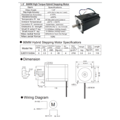 Motor de passo 86 mm SL86STH118-6004A