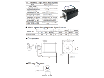 Motor de passo 86 mm SL86STH118-6004A - Imagem 1