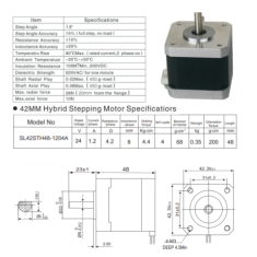 Motor de passo h&iacute;brido SL42STH48-1684A 42 mm alto torque