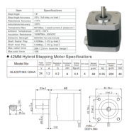 Motor de passo h&iacute;brido SL42STH48-1684A 42 mm alto torque