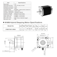 Motor de passo h&iacute;brido 86 mm SL86STH65-5904A, alto torque