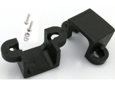 Suporte fixo pl&aacute;stico preto para motor N20 com parafuso - Imagem 1