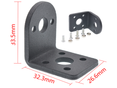 Suporte fixo 25 mm para motor DC com engrenagem 370 - Imagem 1