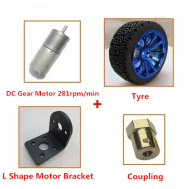 Kit self-balancing Smart Car, roda 65 mm, motor redutor 281 rpm, 6 V, suporte e acoplamento 4 mm