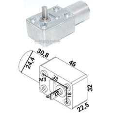 Motor redutor JGY370 24 V DC, eixo s&oacute;lido, 23 RPM, alto torque, auto-bloqueio, redutor por rosca sem-fim