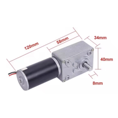 Motor DC 12V 5840-31ZY redutor por rosca sem-fim, eixo 8 mm (D8MM), 250 RPM, torque elevado
