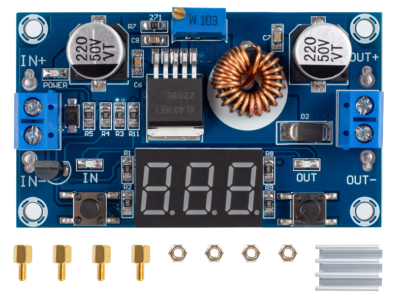 M&oacute;dulo conversor DC-DC step-down ajust&aacute;vel XL4015 5A 75W com volt&iacute;metro com display digital de 3 bits - Imagem 7