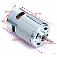 Motor DC 775 12V 12.000 RPM Eixo Redondo Alto Torque e Alta Velocidade