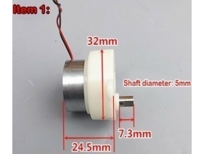 Motor de engrenagem micro s&eacute;rie 300 DC 3 a 9 V, redutor de velocidade pequeno 2,5 a 7,5 RPM, eixo curto e longo - Imagem 1