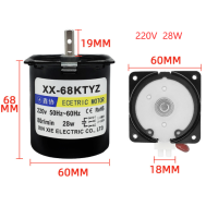 Motor redutor s&iacute;ncrono de &iacute;m&atilde; permanente 68KTYZ 220 V CA 28 W 15 rpm