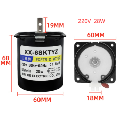 Motoredutor 68KTYZ, motor s&iacute;ncrono de &iacute;m&atilde; permanente 220 V CA 28 W 60 rpm