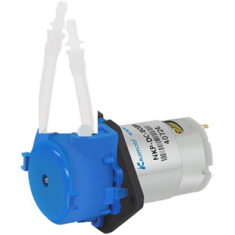Bomba perist&aacute;ltica miniatura NKP-DA-S06B 24V com tubo de silicone azul