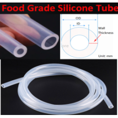 Mangueira flex&iacute;vel transparente de silicone/borracha 10 m grau aliment&iacute;cio