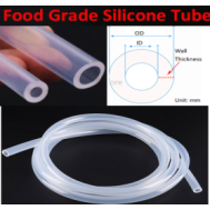 Tubo de silicone transparente flex&iacute;vel 10 m, mangueira de borracha grau aliment&iacute;cio, conector (MOQ10)