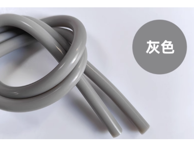 Tubo de silicone cinza 1 m, mangueira flex&iacute;vel de borracha com conector grau aliment&iacute;cio - Imagem 1