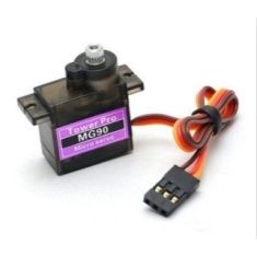 Servomotor MG90S 180 graus qualidade padr&atilde;o com tr&ecirc;s dentes pl&aacute;sticos e sem limite