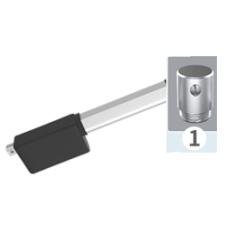 Atuador linear telesc&oacute;pico &agrave; prova d'&aacute;gua, curso 250 mm, velocidade 12 mm/s, for&ccedil;a 700 N, 12 V DC