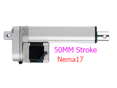 Atuador linear el&eacute;trico NEMA17, curso 50 mm, 10 mm/s, 500 N, DC 6-24 V - Imagem 1
