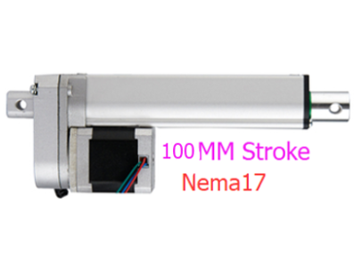 Atuador linear el&eacute;trico NEMA17, curso 100 mm, 15 mm/s, 400 N, DC 6 a 24 V - Imagem 1
