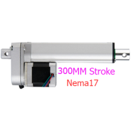 Atuador linear el&eacute;trico Nema17 curso 300 mm velocidade 30 mm/s for&ccedil;a 200 N DC6V-24V