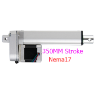 Atuador de haste el&eacute;trico com motor de passo NEMA17, curso 350 mm, 20 mm/s, 450 N, DC 6V a 24V