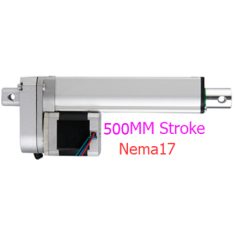Atuador linear (haste el&eacute;trica) 500 mm 30 mm/s 200 N DC 6-24 V com motor de passo NEMA17