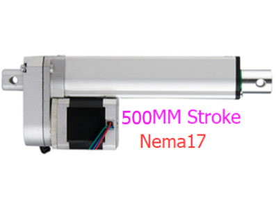 Atuador linear el&eacute;trico com motor de passo NEMA17, curso 500 mm, 45 mm/s, 100 N, DC6V-24V - Imagem 1