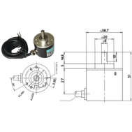 Encoder rotativo incremental fotoel&eacute;trico PNP 100 pulsos, eixo s&oacute;lido 6 mm, DC 5 a 24 V