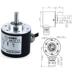 Encoder incremental fotoel&eacute;trico de contato inteligente, eixo s&oacute;lido D6 mm CHBG ZSP3806GC DC5-24V 3600 pulsos