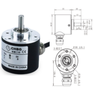 Encoder incremental fotoel&eacute;trico de contato inteligente, eixo s&oacute;lido D6 mm CHBG ZSP3806GC DC5-24V 3600 pulsos