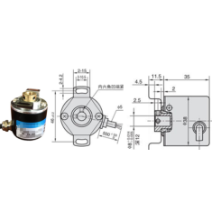 Encoder rotativo incremental fotoel&eacute;trico 400 pulsos, eixo oco D8 mm, 5-24 V DC