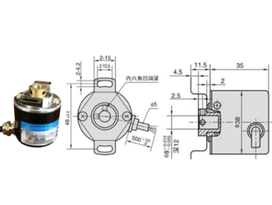 Encoder rotativo incremental fotoel&eacute;trico eixo oco 6 mm DC 5-24 V 1024 pulsos - Imagem 1