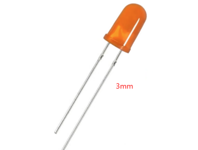 LED convencional difuso laranja 3 mm com perna de 18 mm - Imagem 1