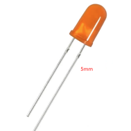 LED difuso laranja 3 mm, perna 18 mm